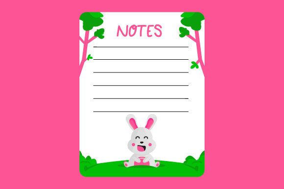 Download Notes Paper with Cute Bunny Design - Cute bunny design Collection