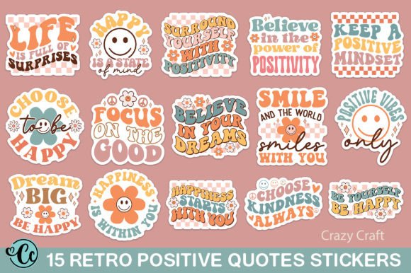Download Retro Boho Mental Health Sticker Bundle - Mental health sticker bundle Collection